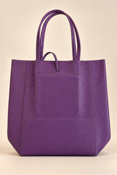 Liz Leather Tote Bag in Purple