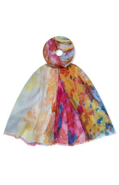 Lola Scarf in Pink, A multi colour scarf with an abstract design