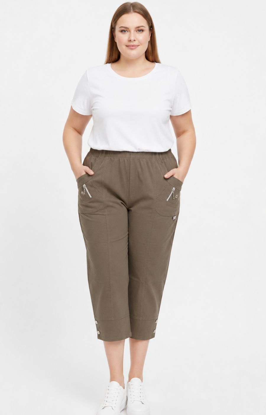 Lucie Crop Trousers Taupe 