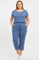Lucie Crop Trousers in Blue 