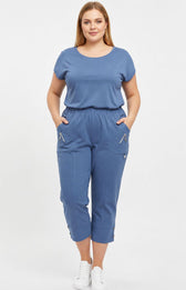 Lucie Crop Trousers in Blue 