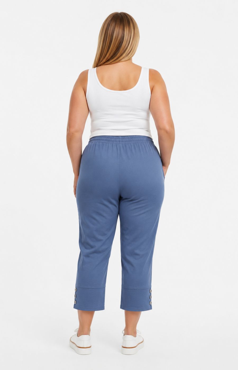 Lucie Crop Trousers in Blue 
