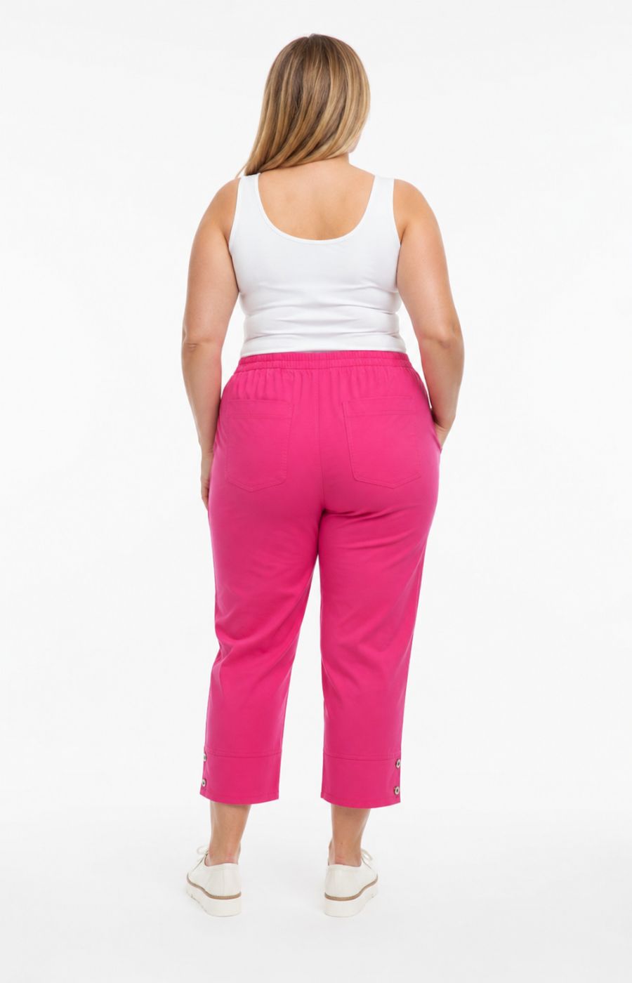 Lucie Crop Trousers in Fuchsia 
