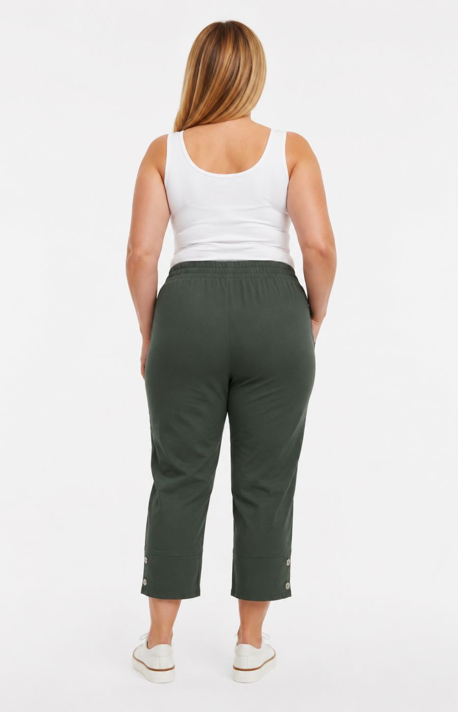 Lucie Crop Trousers in Khaki 