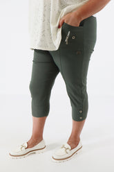 Lucie Crop Trousers in Khaki