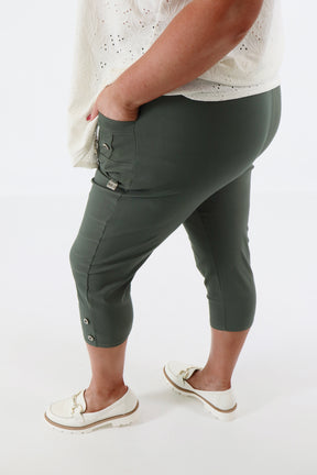 Lucie Crop Trousers in Khaki