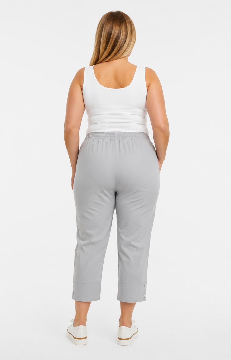 Lucie Crop Trousers in Light Grey 