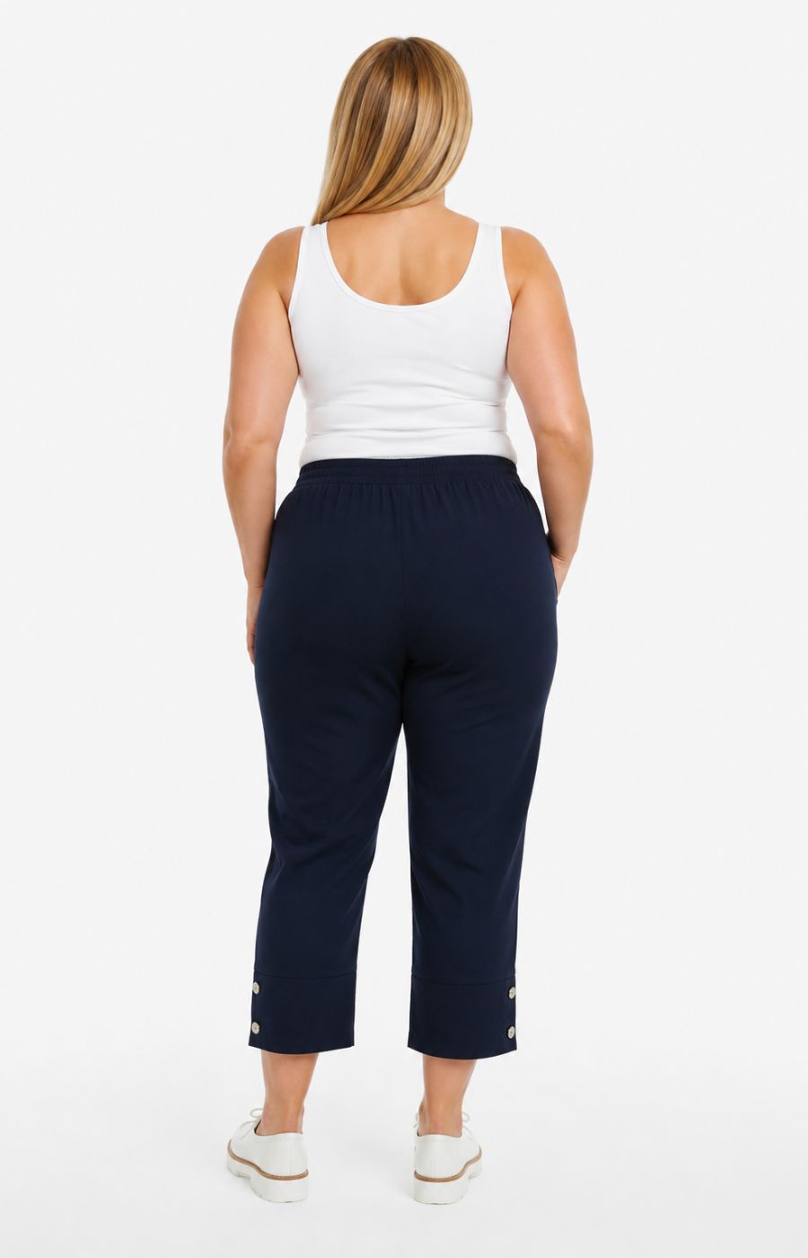 Lucie Crop Trousers in Navy 