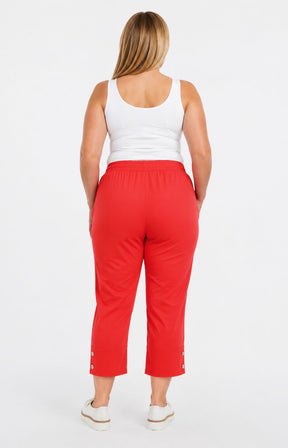 Lucie Crop Trousers in Red 