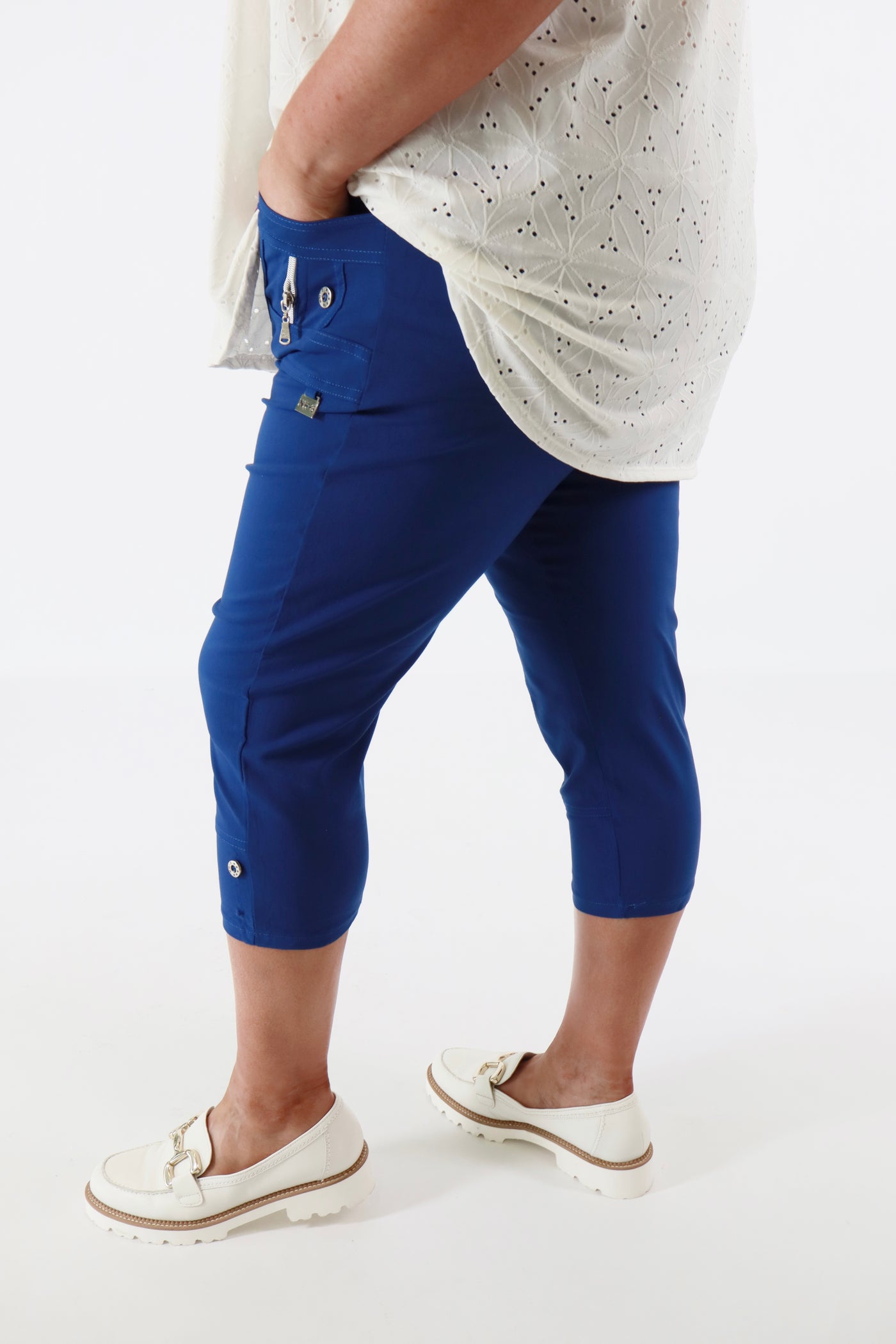 Lucie Crop Trousers in Royal Blue