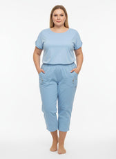 Lucie Crop Trousers in Sky Blue  