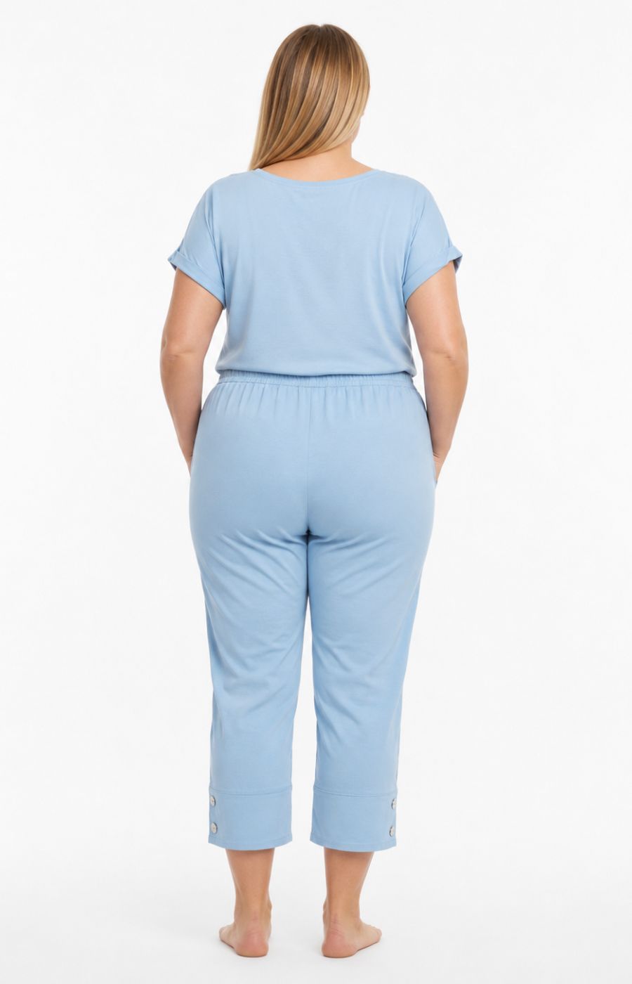 Lucie Crop Trousers in Sky Blue