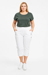 Lucie Crop Trousers in White 