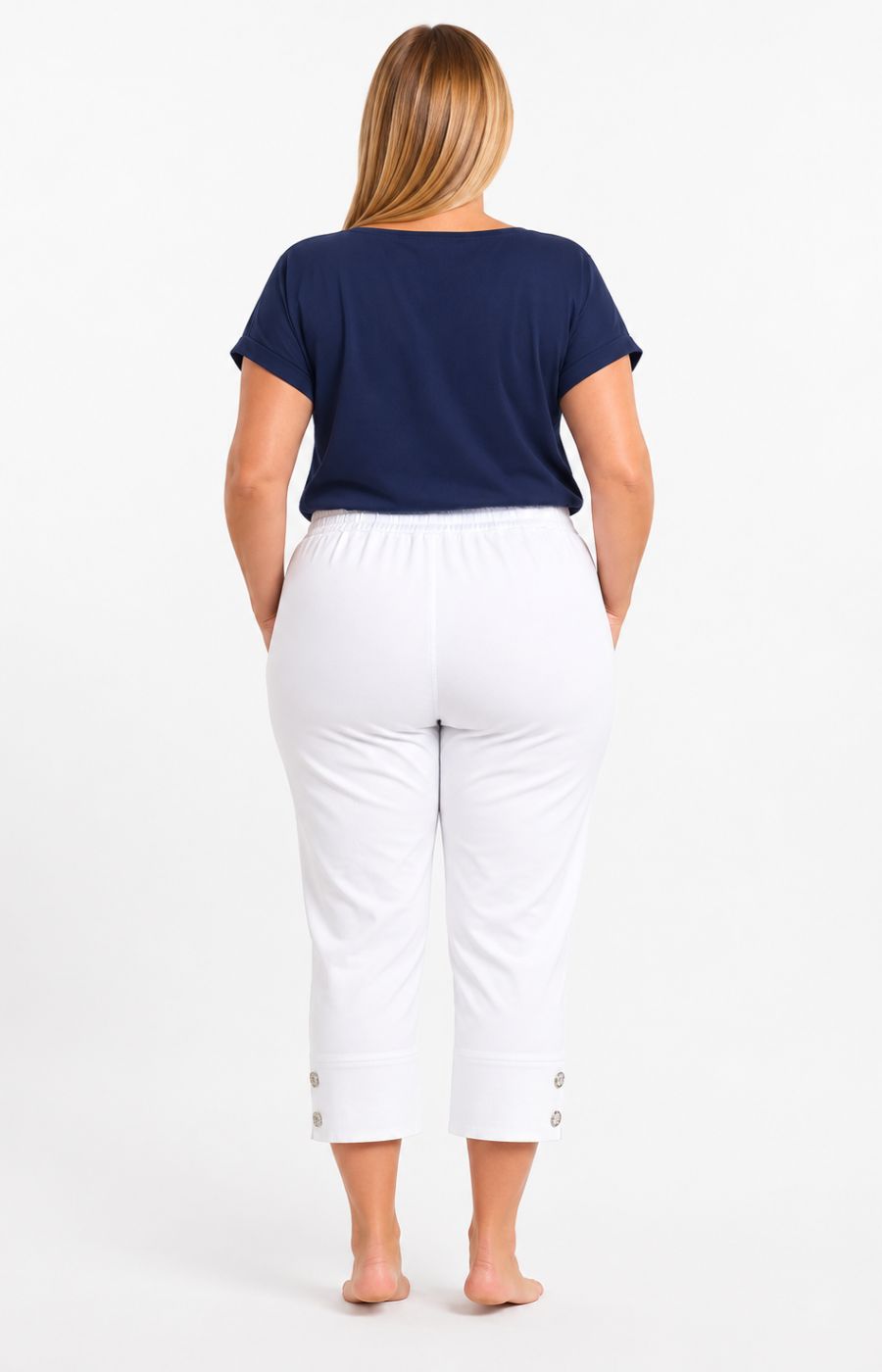 Lucie Crop Trousers in White 