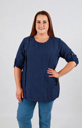 Luna Blouse in Navy 