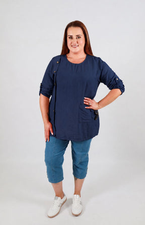 Luna Blouse in Navy 