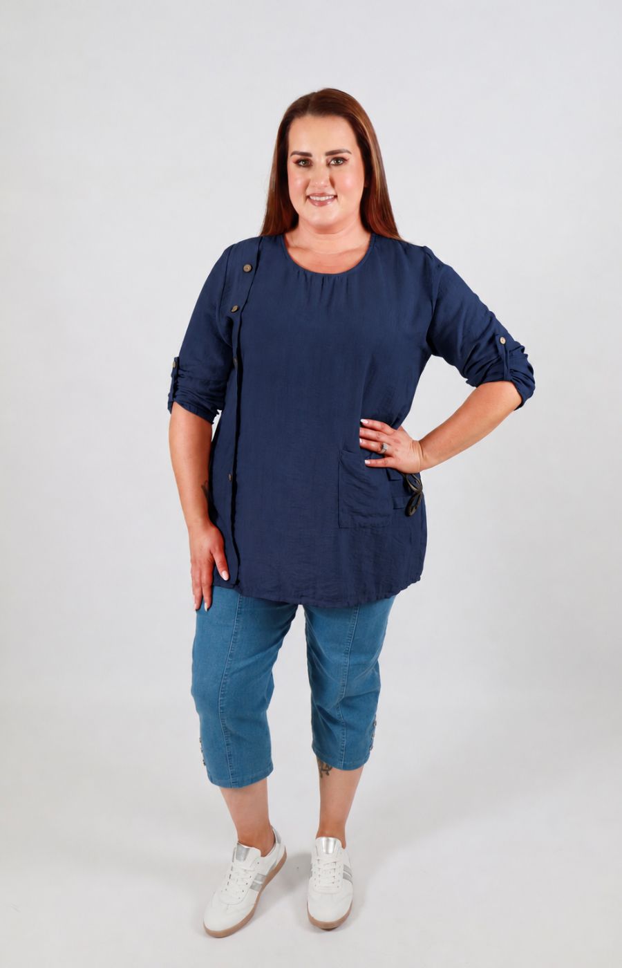 Luna Blouse in Navy 
