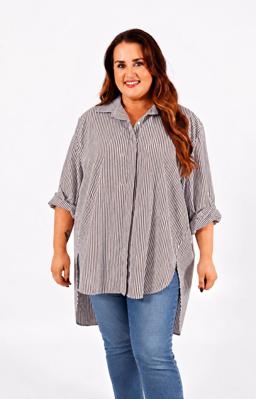 Mabel Sparkle Shirt in Brown, This image was created using AI. 