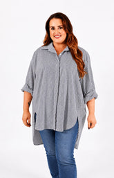 Mabel Sparkle Shirt in Charcoal, This image was created using AI.