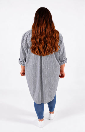 Mabel Sparkle Shirt in Charcoal, This image was created using AI. 