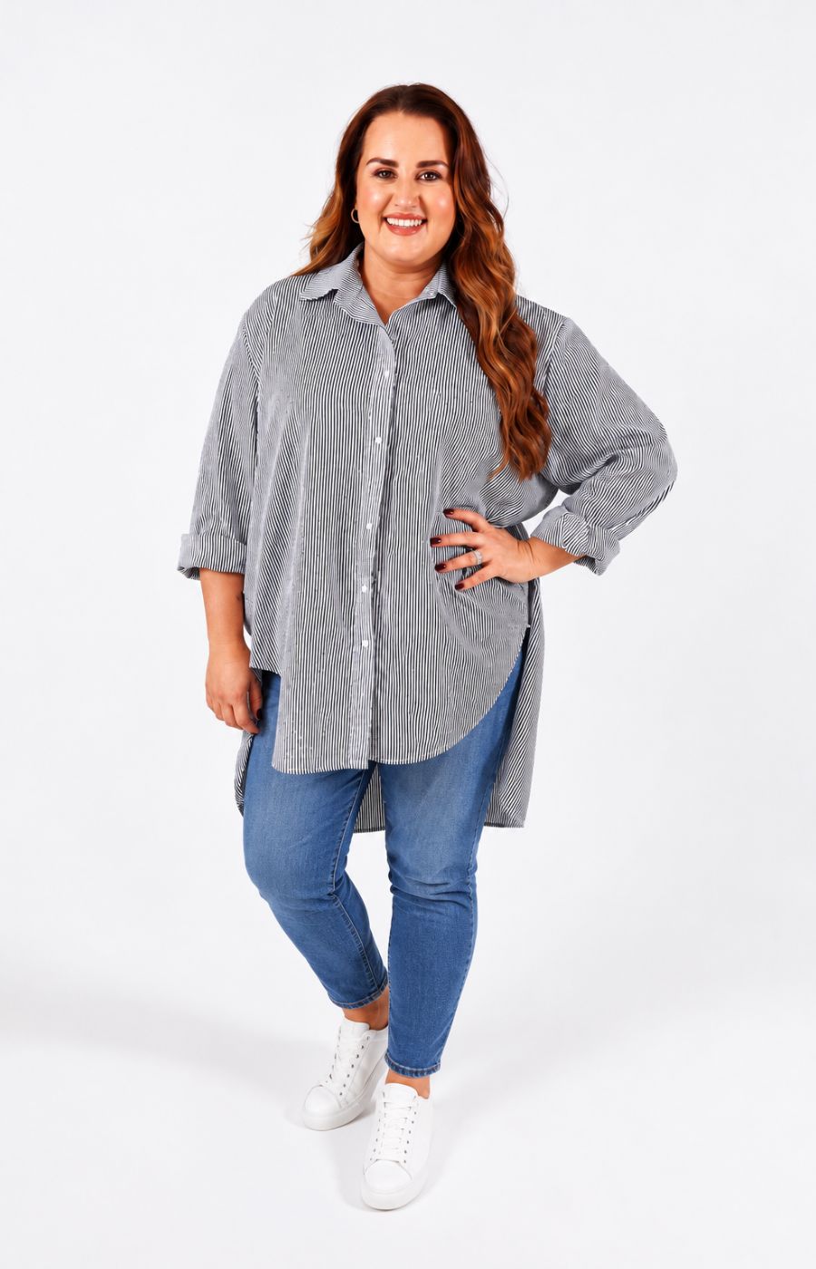 Mabel Sparkle Shirt in Charcoal, This image was created using AI. 
