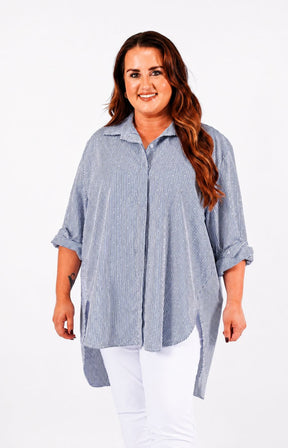 Mabel Sparkle Shirt in Navy 