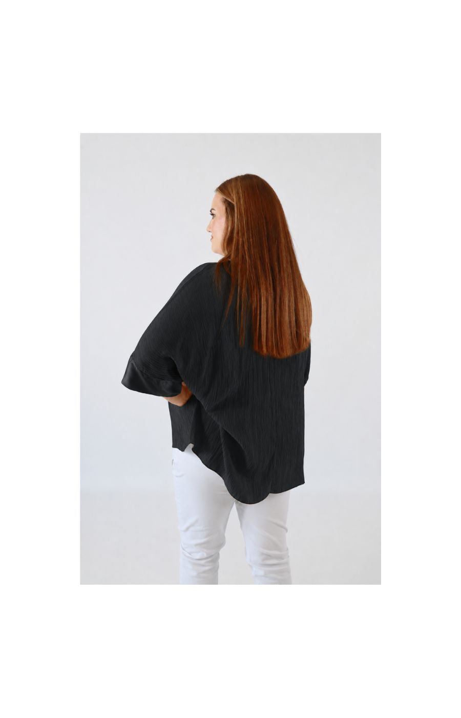 Maggie Crinkle Blouse in Black 
