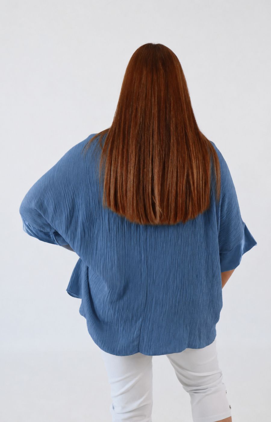 Maggie Crinkle Blouse in Blue 