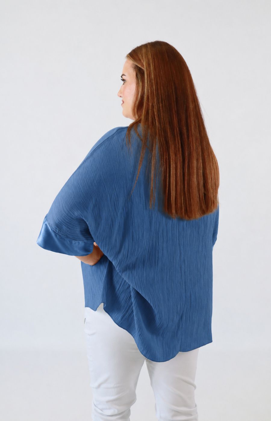 Maggie Crinkle Blouse in Blue 