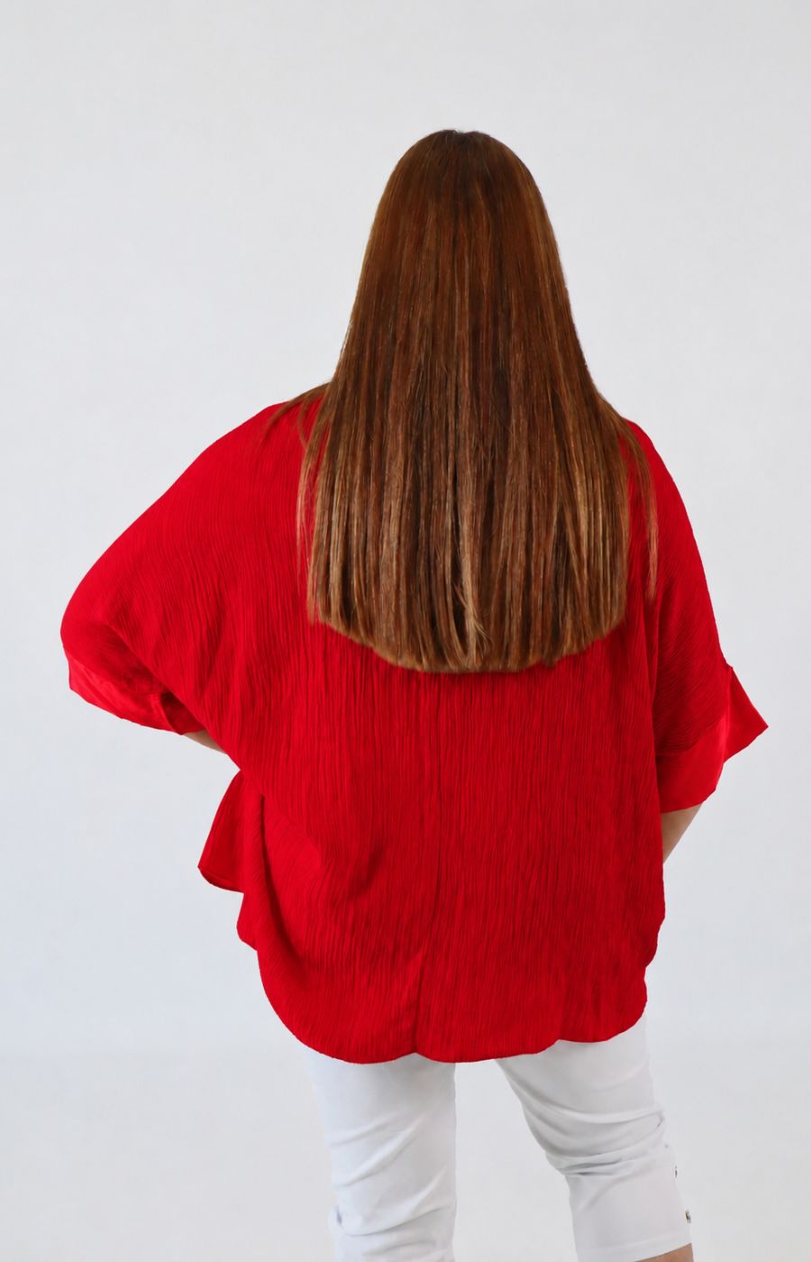 Maggie Crinkle Blouse in Red 
