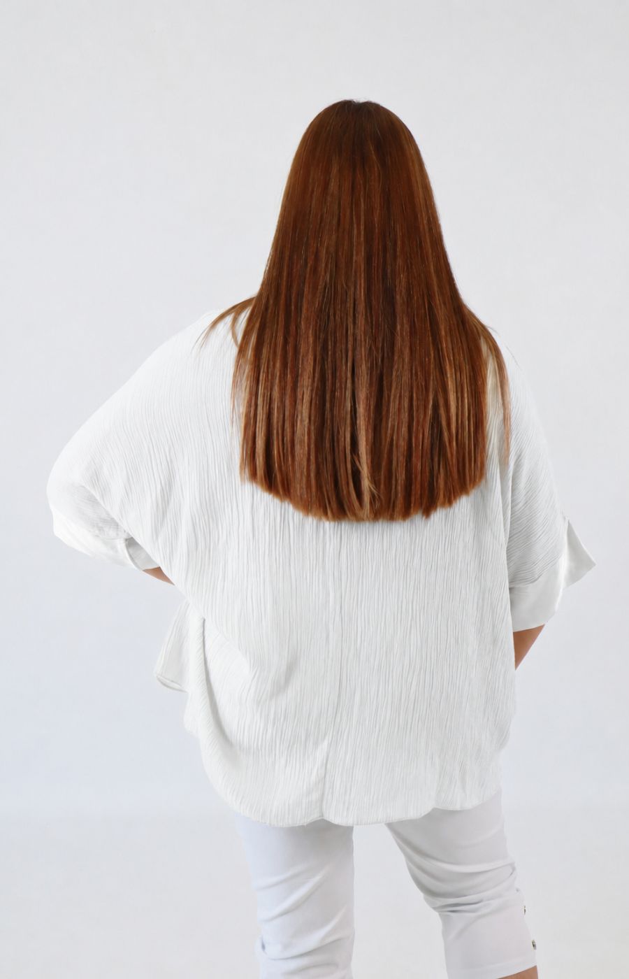 Maggie Crinkle Blouse in White 