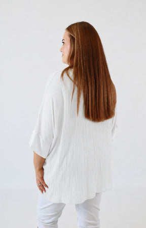 Maggie Crinkle Blouse in White 