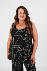 Magna A-Line Vest in Black Print