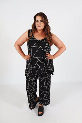 Magna A-Line Vest in Black Print
