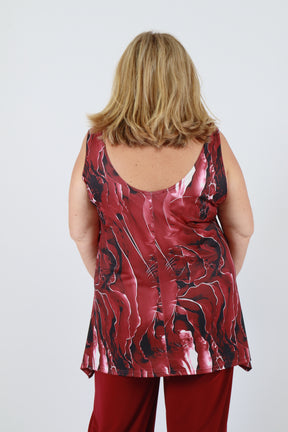 Magna A-Line Vest in Wine Print