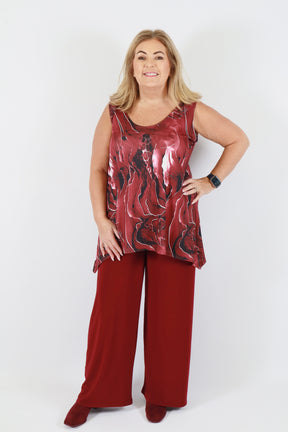 Magna A-Line Vest in Wine Print
