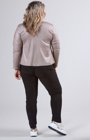 Magna Leather Look Jacket in Taupe