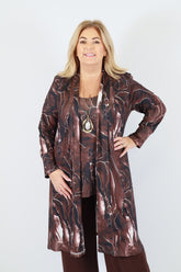 Magna Open Cardigan in Brown