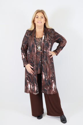 Magna Open Cardigan in Brown