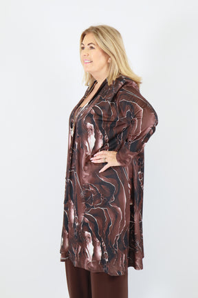 Magna Open Cardigan in Brown