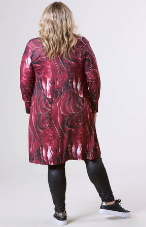 Magna Open Cardigan in Wine