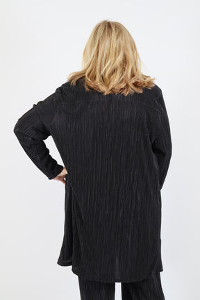 Magna Plisse Cardigan in Black