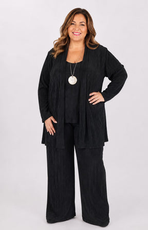 Magna Plisse Cardigan in Black 