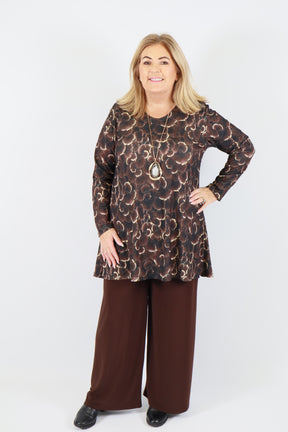 Magna Printed Tunic in Brown