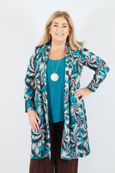 Magna Scuba Cardigan in Teal