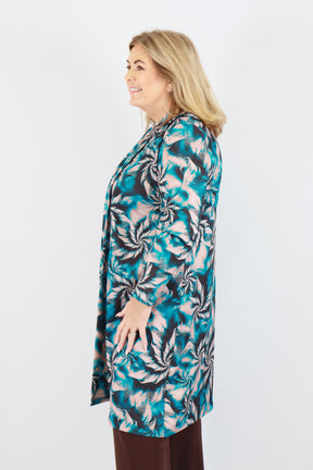 Magna Scuba Cardigan in Teal