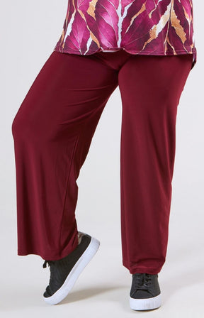 Magna Wide Leg Trousers in Wine