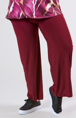 Magna Wide Leg Trousers in Wine