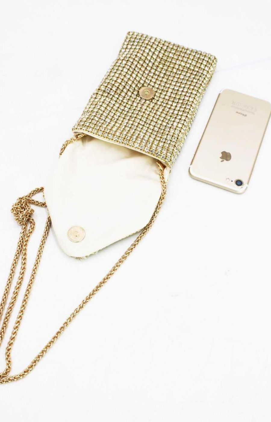 Maisie Phone Bag in Gold 