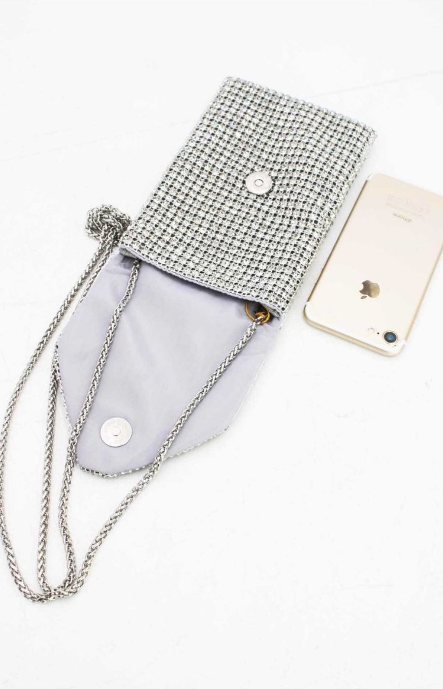 Maisie Phone Bag in Silver 